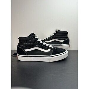 Vans Ward Black White Suede Canvas High Top Skate Shoes Youth 3.5 EU 34.5
